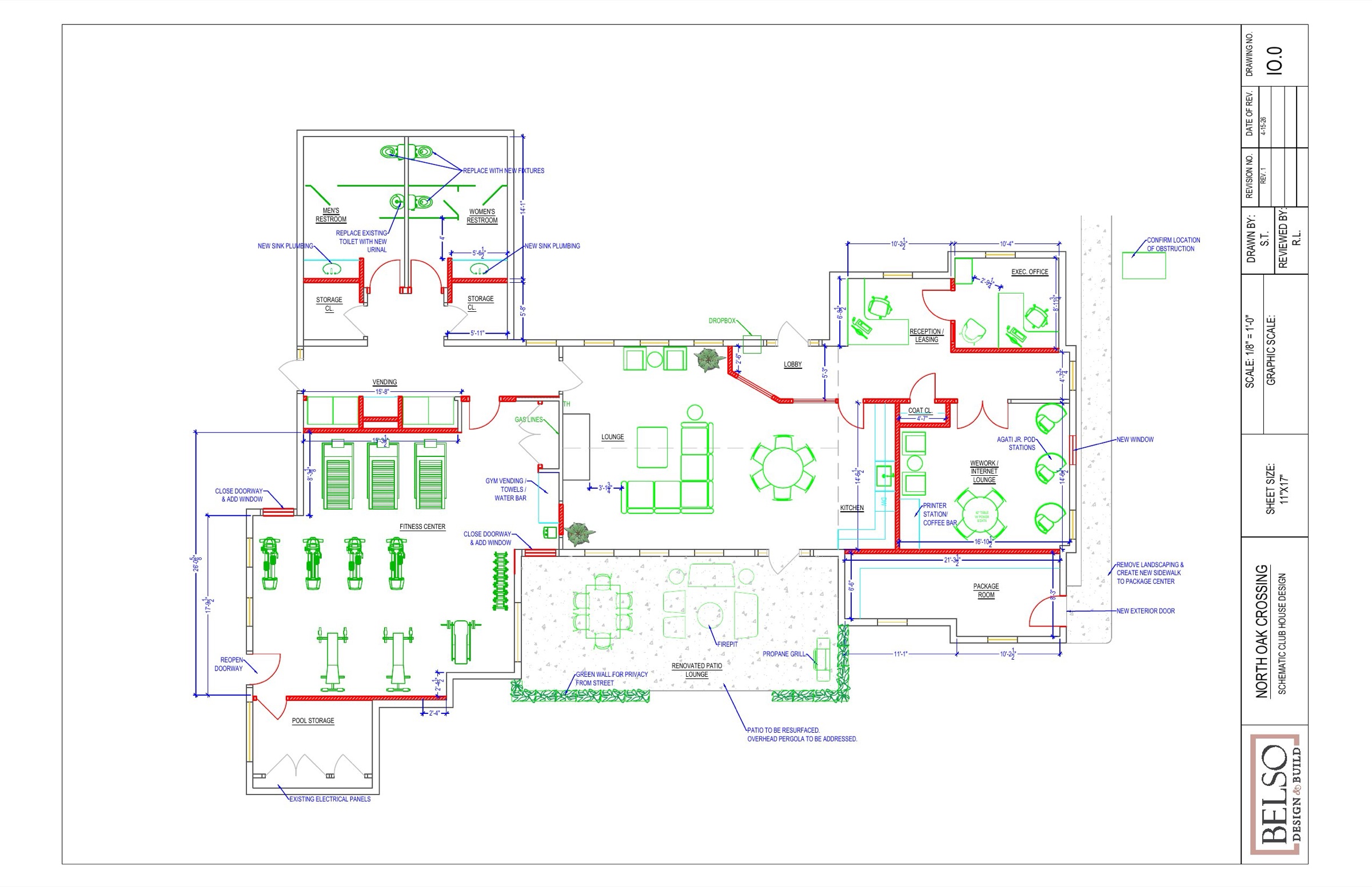 Amenity building schematic floor plan